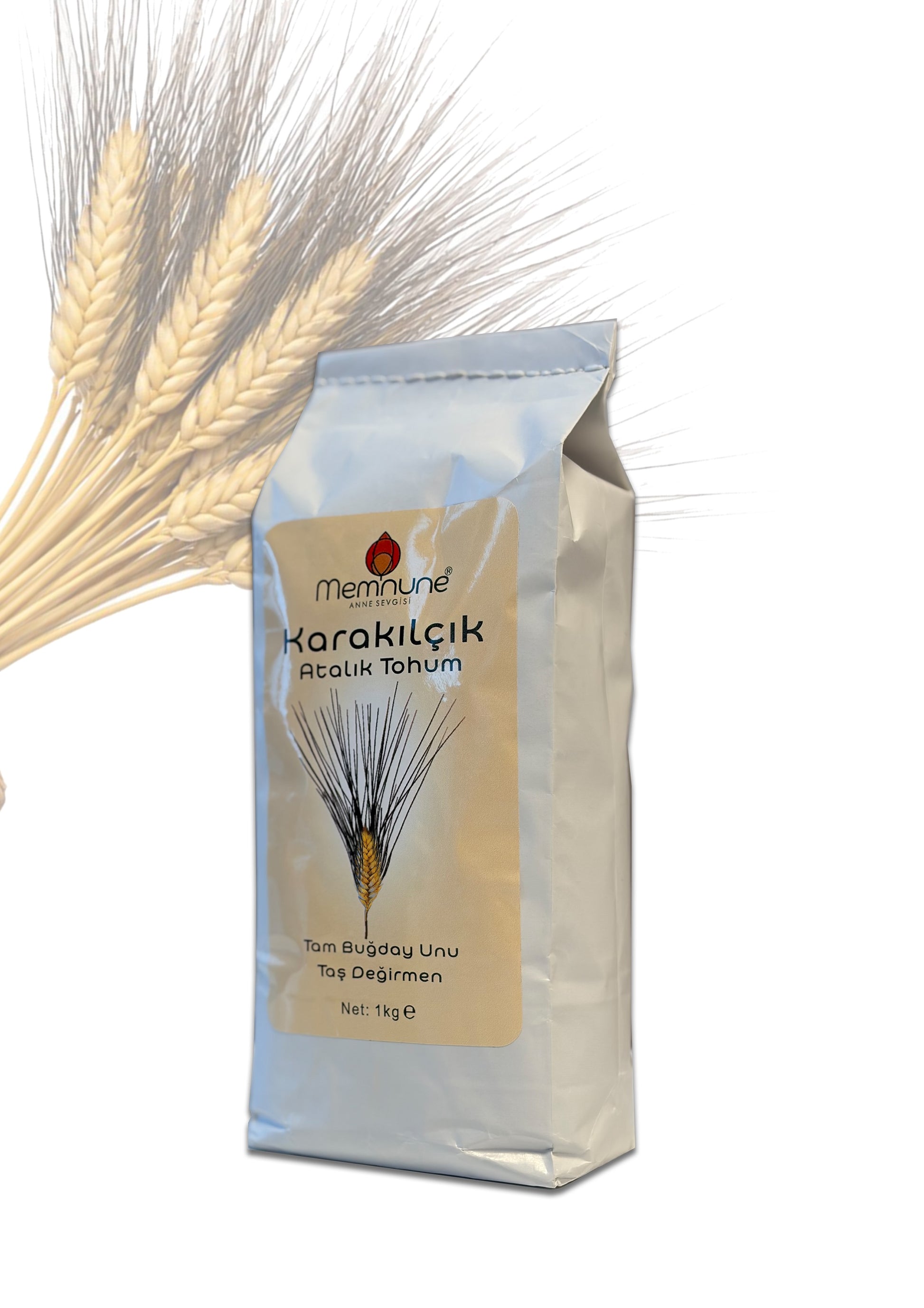 Memnune 1Kg Karakılçık Buğdaydan Zımparalanmış Öğütülmüş Paket Un Yandan Görünüş
